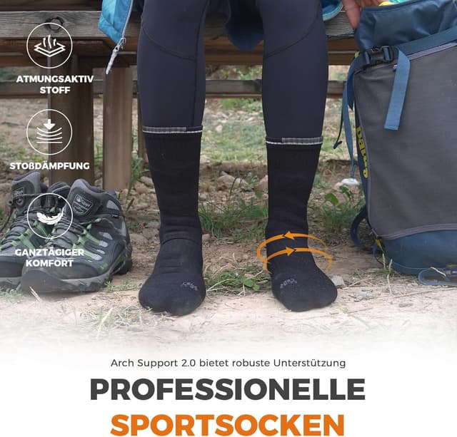 Detalle 2 de Rahhint Calcetines Merino de senderismo 3 pares