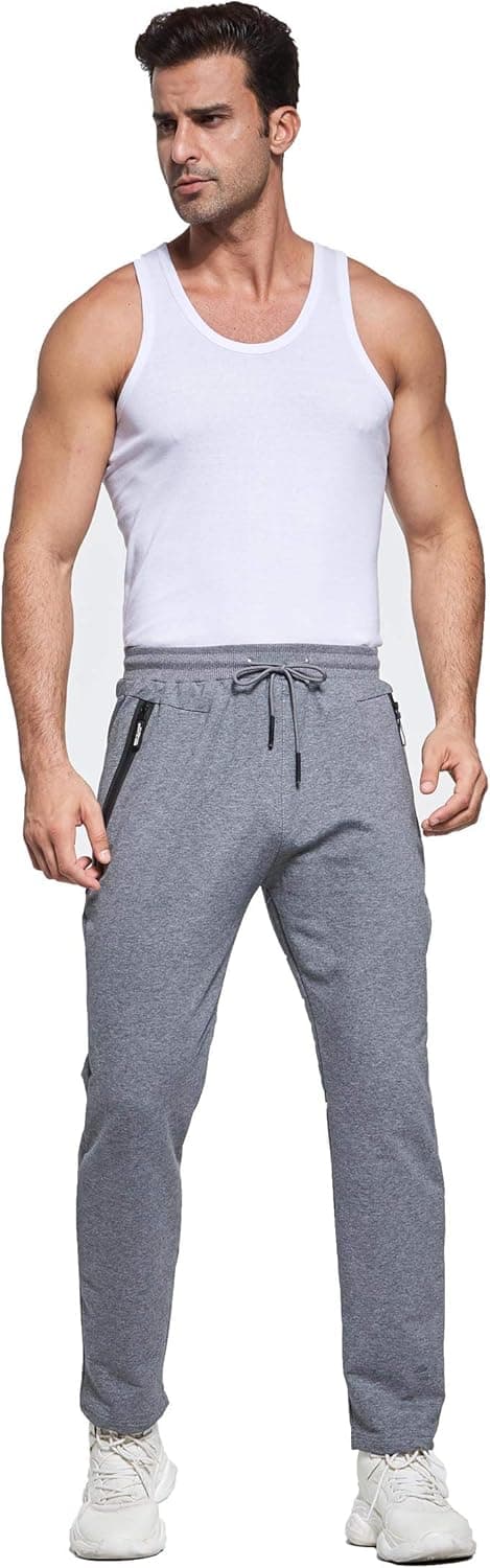 Detalle de Tansozer Men’s Slim Fit Joggers with Zip Pockets and Adjustable Drawstring