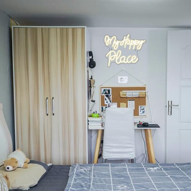 Thumbnail 4 de My Happy Place 🌟 Letrero de neón para hogar y fiesta