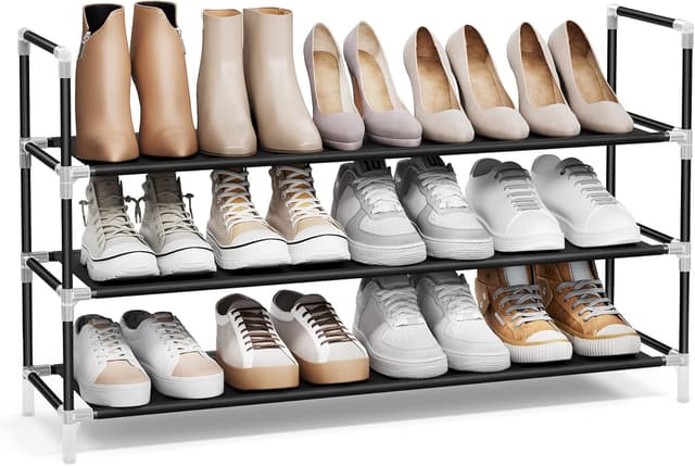 Detalle de SONGMICS LSH053B01 scarpiera a 3 ripiani da corridoio, sottile e salva-spazio