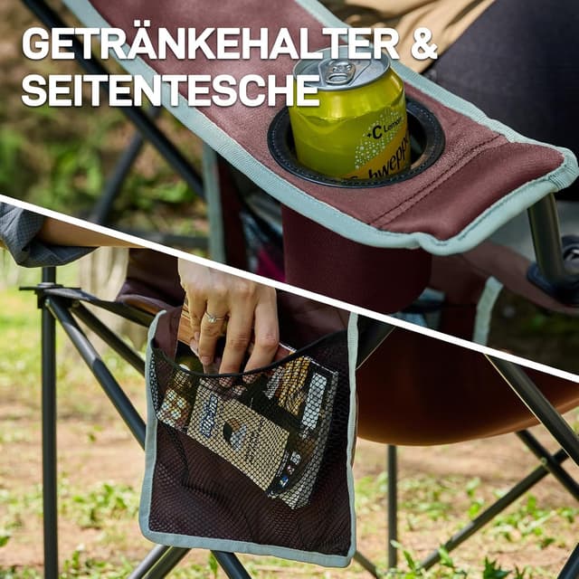 Thumbnail 6 de EVER ADVANCED Luxus Campingstuhl faltbar bis 160 kg mit hoher Rückenlehne (Hochlehner)