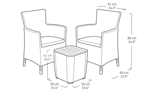 Thumbnail 3 de Keter Iowa 2 plazas con mesa auxiliar y cojines