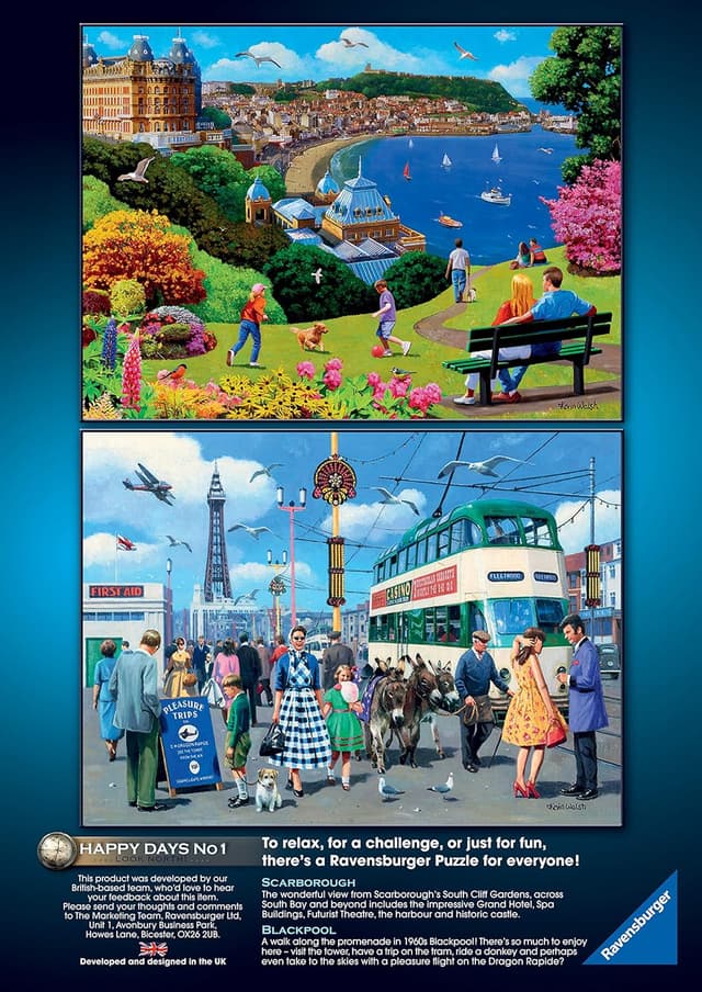 Detalle de Ravensburger Happy Days Collection No.1 “Look North” 4x 500-Piece Jigsaw Puzzle (Age 10+)