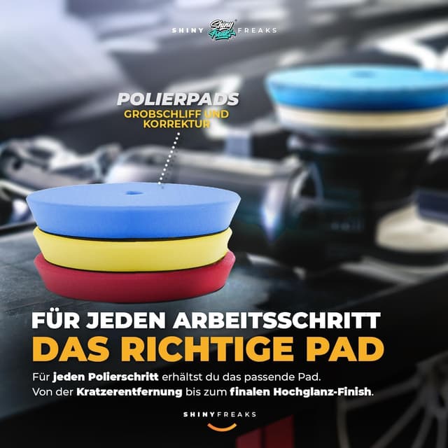 Detalle de Sonax Politur-Set (19-teilig) mit Royal Pads Premium, Lackreiniger, Lackversiegelung und Zubehör