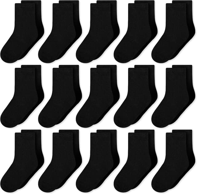 GENTABY kids sports socks (15 pairs) elastic school socks for ages 1–13