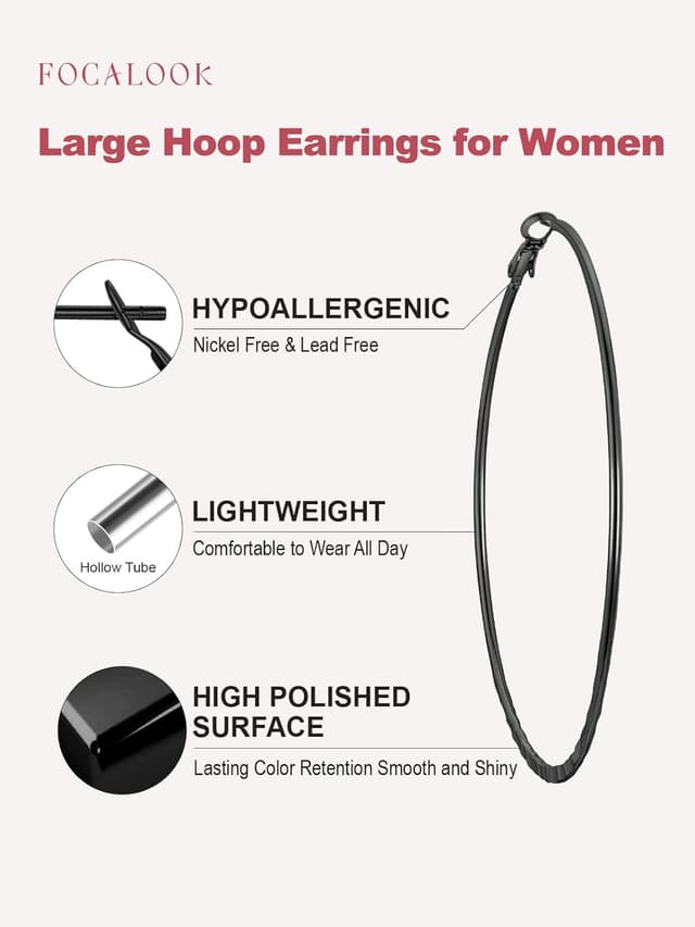 Detalle de Edelstahl Creolen für Damen FOCALOOK 30 mm