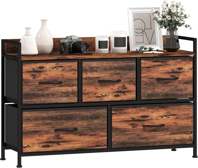 Detalle de HOMCOM Commode 5 tiroirs en Tissu Pliables