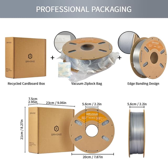 Thumbnail 5 de ERYONE Silk PLA 1.75mm 1kg spool — Silk Silver