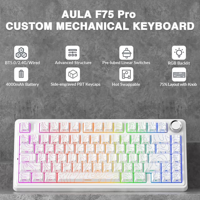 Detalle 2 de AULA F75 75% wireless mechanical keyboard