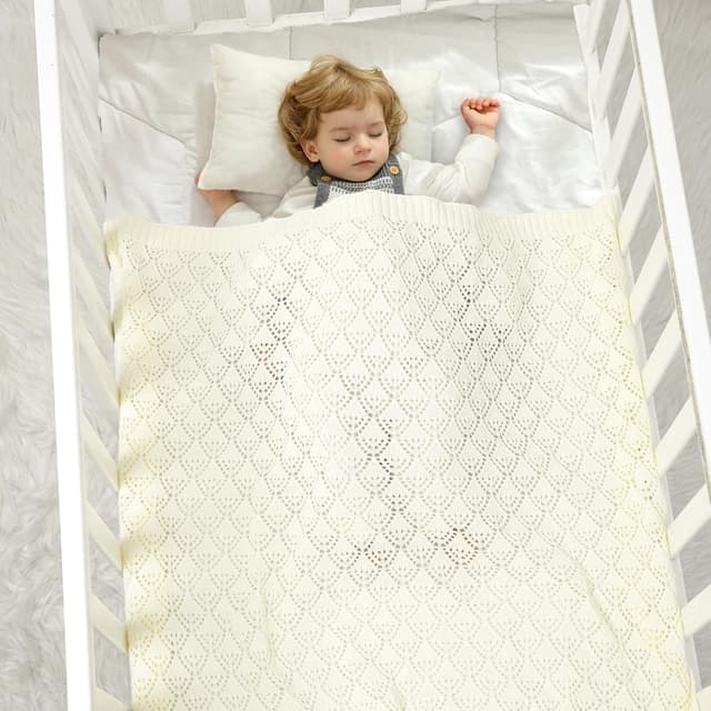 Detalle de Neiwech cellular baby blanket 100 x 80cm beige