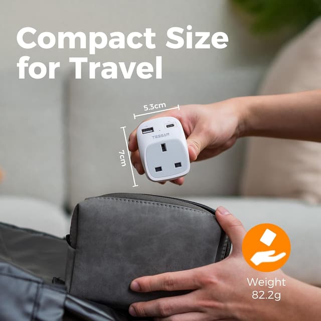 Thumbnail 3 de TESSAN UK to US Plug Adapter 2 Pack