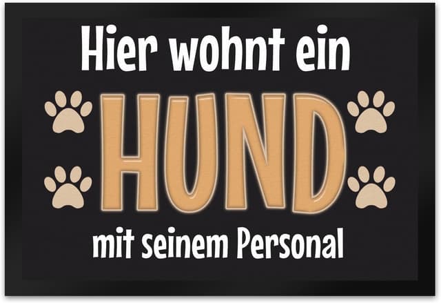 Detalle de trendaffe Fußmatte Hier wohnt EIN Hund 60x40 cm