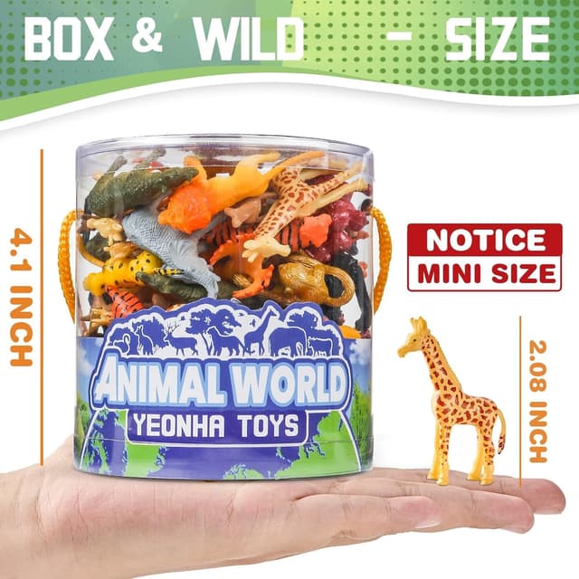 Detalle 2 de Yeonha Toys 60 Piece Mini Zoo Animal Set 🐾