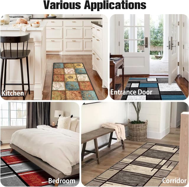 Thumbnail 6 de WTHYGB Teppichläufer für Flur & Küche, rutschfest, waschbar, 80 x 250 cm (beige)