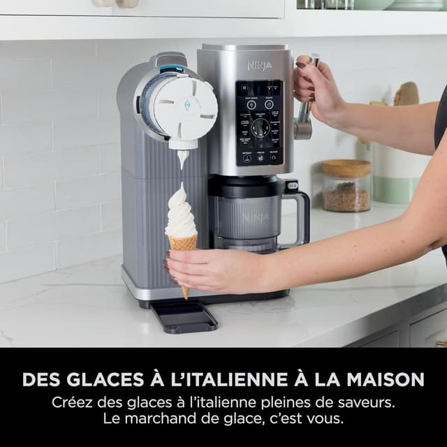 Detalle 2 de NINJA CREAMi Scoop & Swirl NC701EU : machine à glaces façon l’italienne avec 13 modes et 2 pots