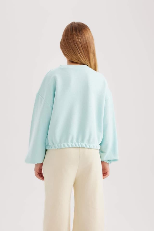 Detalle de DeFacto Mädchen B7788a8 Sweatshirt – warmer Fleece-Pullover für kalte Tage