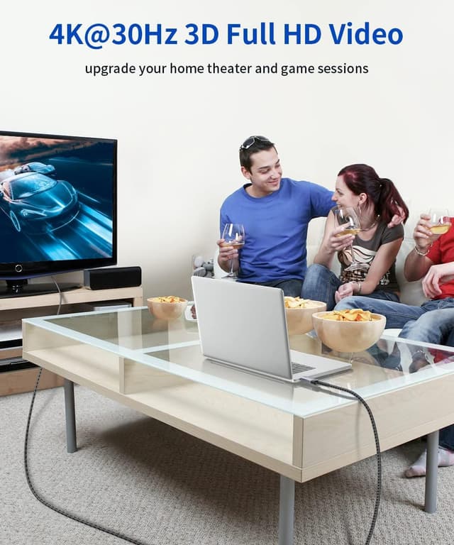 Detalle 2 de JSAUX DisplayPort‑HDMI Kabel 2 m