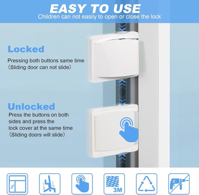 Thumbnail 3 de Vicloon Blocco di sicurezza finestra 2 pezzi