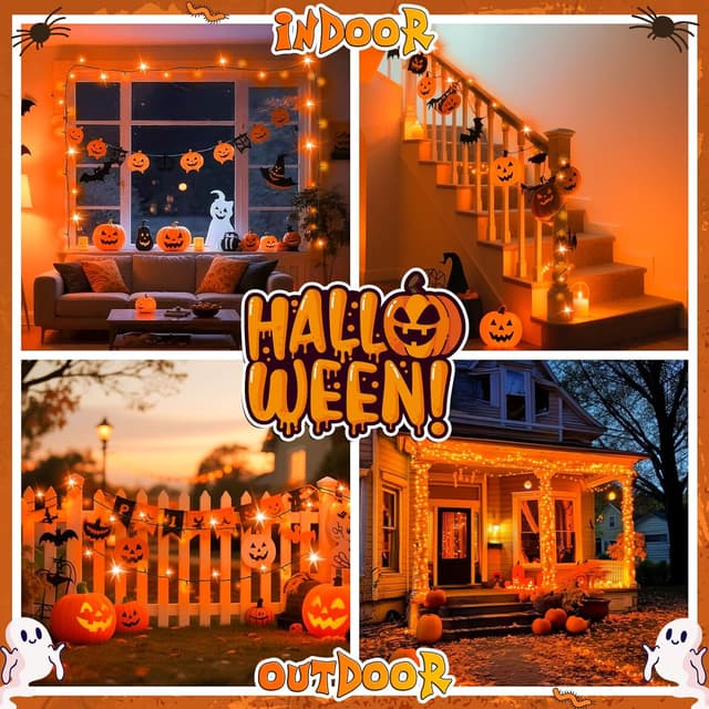 Thumbnail 6 de cshare Orange Fairy Lights with black gauze – 9.9ft battery string lights with timer, IP65 waterproof