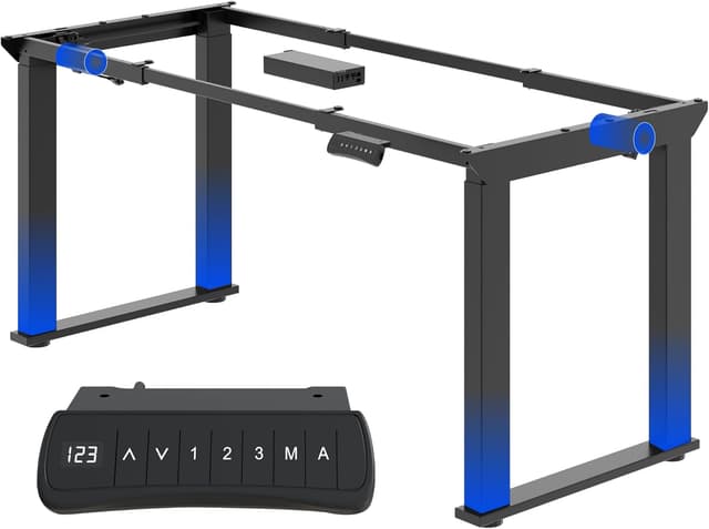 Detalle de FLEXISPOT elektrisches Tischgestell höhenverstellbar mit 2 Motoren und LED-Höhenanzeige (4-Bein, 150-kg-Tragkraft)