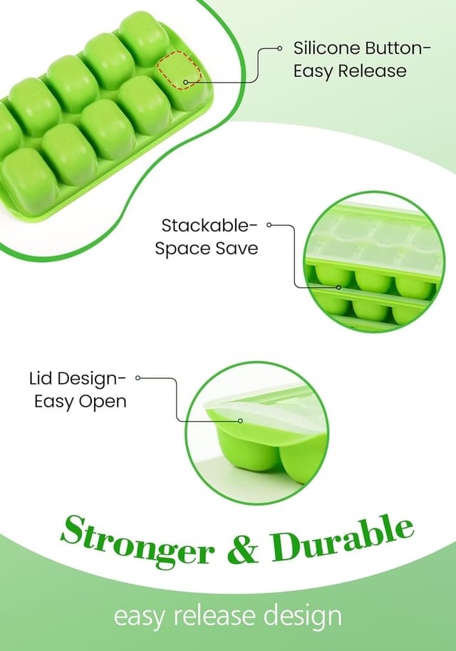 Detalle de DOQAUS ice cube tray kit with 4-pack