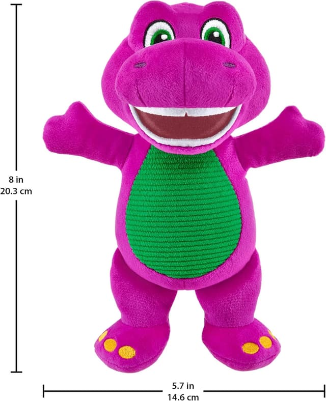 Detalle 2 de Fisher-Price Peluche Barney violet (16,5 cm) – Doudou dinosaure pour enfants dès 2 ans