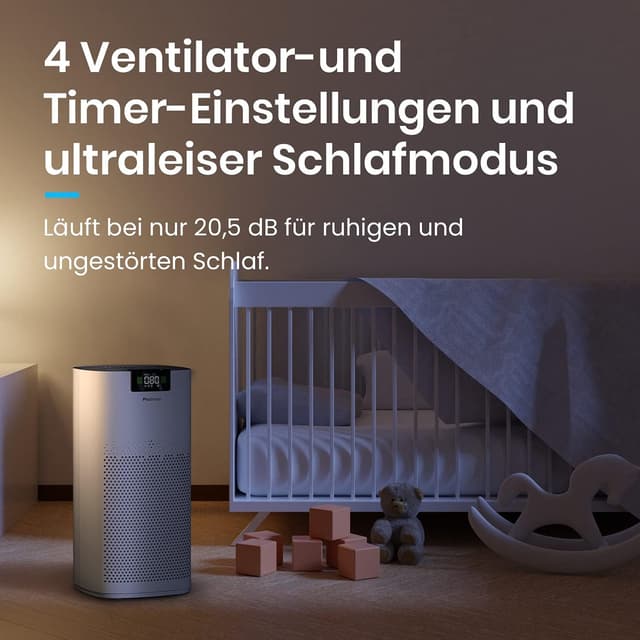 Detalle 2 de Pro Breeze Luftreiniger mit HEPA 13 Filter, UV-C Lampe & Luftionisierer (CADR 460 m³/h) – für Räume bis 140 m²