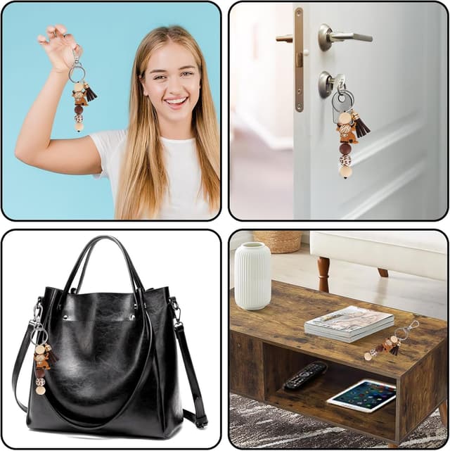 Thumbnail 6 de QBEJIME Highland Cow Gifts for Women – Positive Crochet Animals & Cow Keyring with Encouraging Card