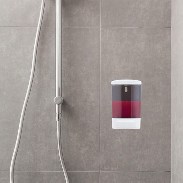 Detalle de Relaxdays distributeur de savon mural rechargeable 1000 ml (blanc-noir)