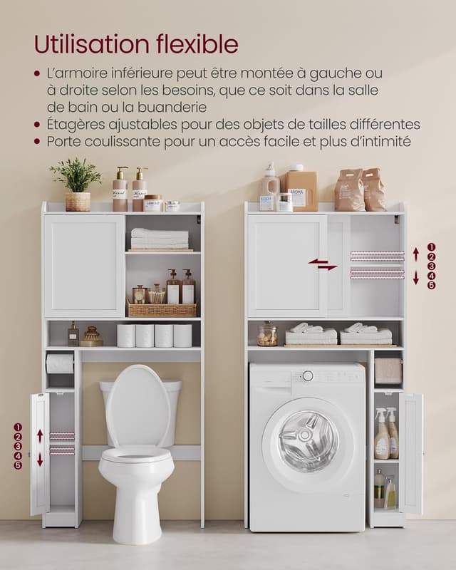 Thumbnail 1 de VASAGLE BTS018W01 Meuble WC 170 cm