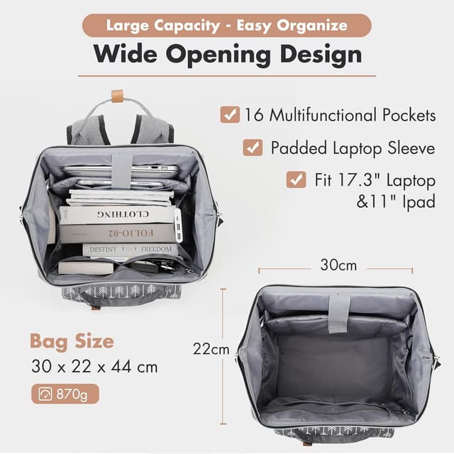 Detalle 2 de Lekesky Laptop Rucksack 15,6 Zoll Grau