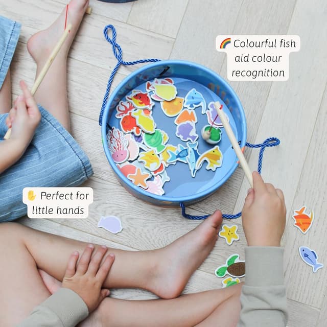 Detalle de Jaques of London Magnetic Fishing Game (Wooden Catch & Count) for Toddlers 3–5
