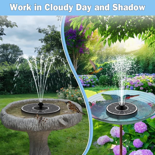 Detalle de Yzert Solar Fountain with Rotating Rods and Adjustable Water Height (Glass Panel, 7 Nozzles) – White