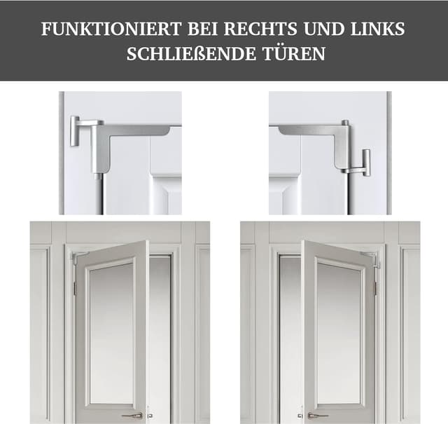 Thumbnail 6 de MARIE Türschließer ohne Bohren „MARIE“ – automatischer Ganzmetall-Minitürschließer für leichte Innentüren (silber)