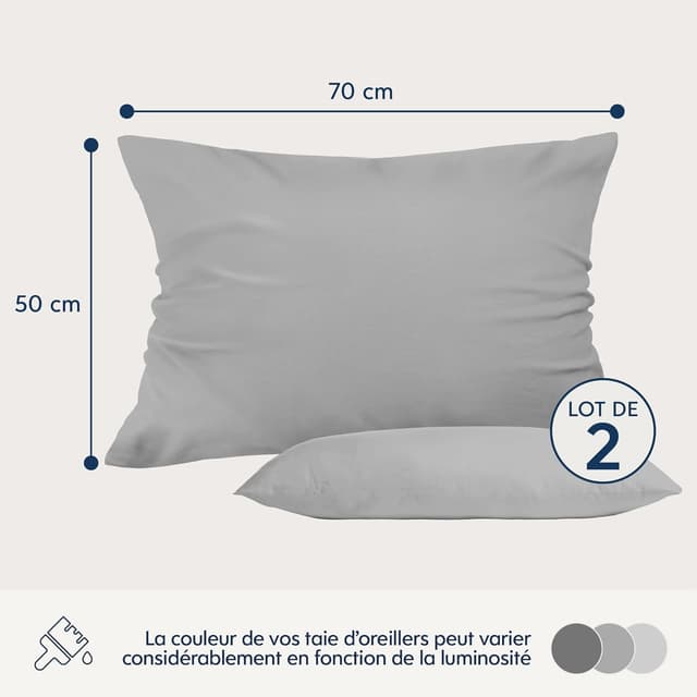 Thumbnail 1 de Dreamzie Taie Oreiller 50x70 Lot 2 Microfibre