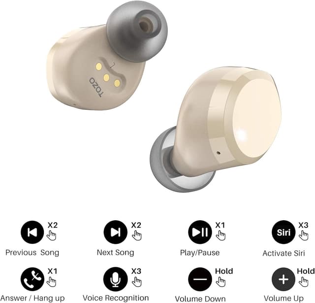 Thumbnail 6 de TOZO T12 Wireless Earbuds (Bluetooth 5.3) with touch control and wireless charging case