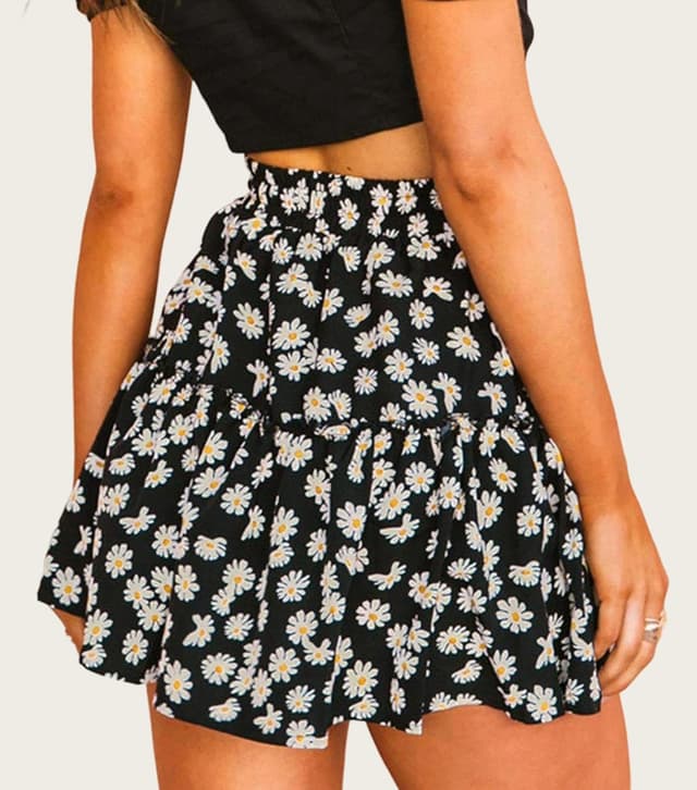 Thumbnail 1 de Floral Ruffle Skirt Mini Boho