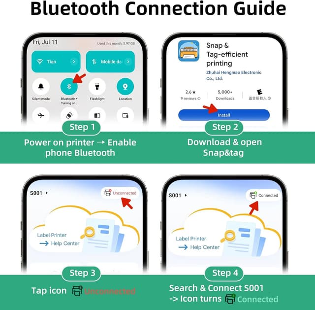 Detalle de ORGSTA Label Maker Machine 2000 mAh Bluetooth