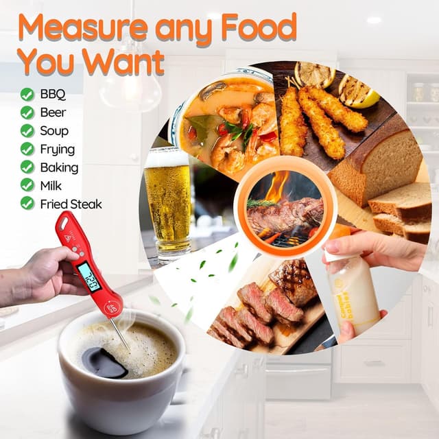 Thumbnail 6 de DOQAUS Meat Thermometer Probe – 3s Instant Read Digital Thermometer with Backlit LCD (Foldable Probe, ±1°C)