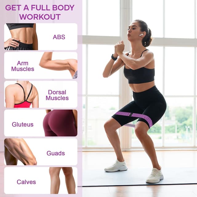 Detalle 2 de Suright Resistance Bands 3-piece fabric booty bands ๐๏ธโ