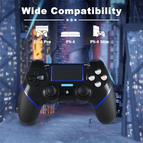 Detalle de CHEREEKI Mando inalámbrico para PS4 con Bluetooth, giroscopio 6 ejes, doble vibración y panel táctil