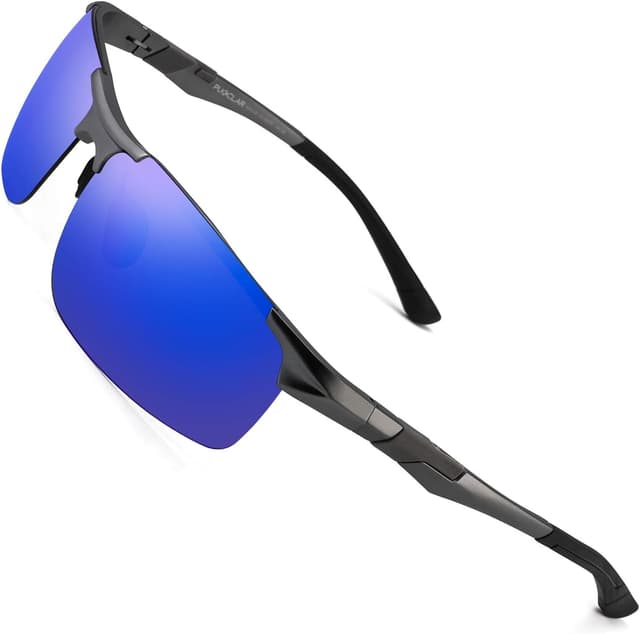 Thumbnail 6 de PUKCLAR Herren Sonnenbrille Polarisierte Sportbrille Polarisierte Sportbrille Fahrerbrille mit Al-Mg Rahmen, rechteckig, Cat 3