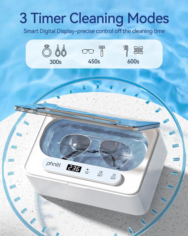 Thumbnail 2 de Phniti Ultrasonic Jewellery Cleaner 47KHz