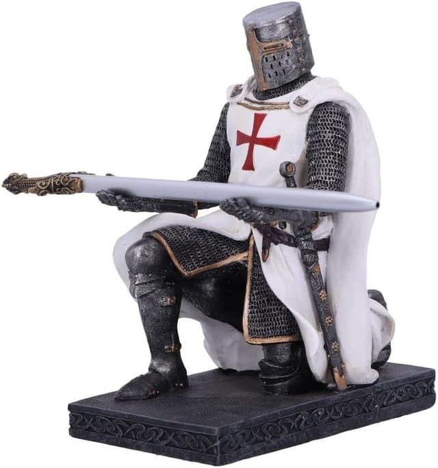 Detalle de Nemesis Now Knight’s Oath Pen Holder (White) – 16.8cm desk accessory