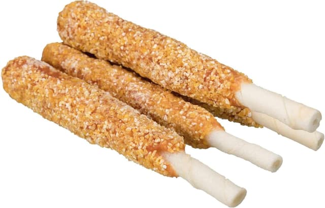 Detalle 2 de TRIXIE Corn Dogs snacks sans gluten au canard & peau de bœuf – 4 pièces (31749) pour chien