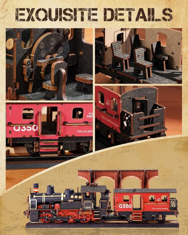 Detalle 2 de ROWOOD Puzzle 3D train 3,5 h 🧩