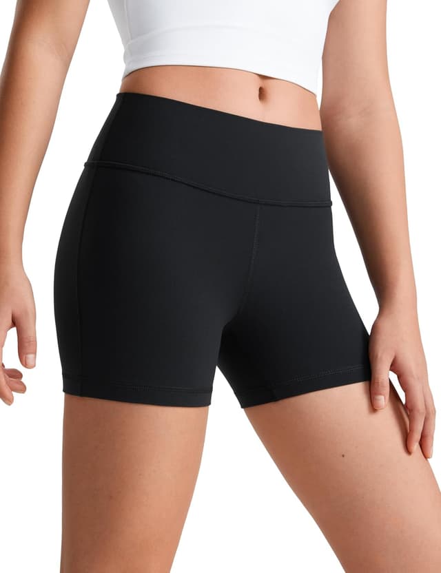 Detalle de CRZ YOGA Ragazze Butterluxe Athlétique Motard Shorts a Vita Alta (S) – Nero