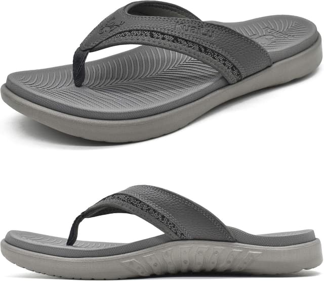 Detalle de KuaiLu Men's Flip Flops with Arch Support 6.5-12
