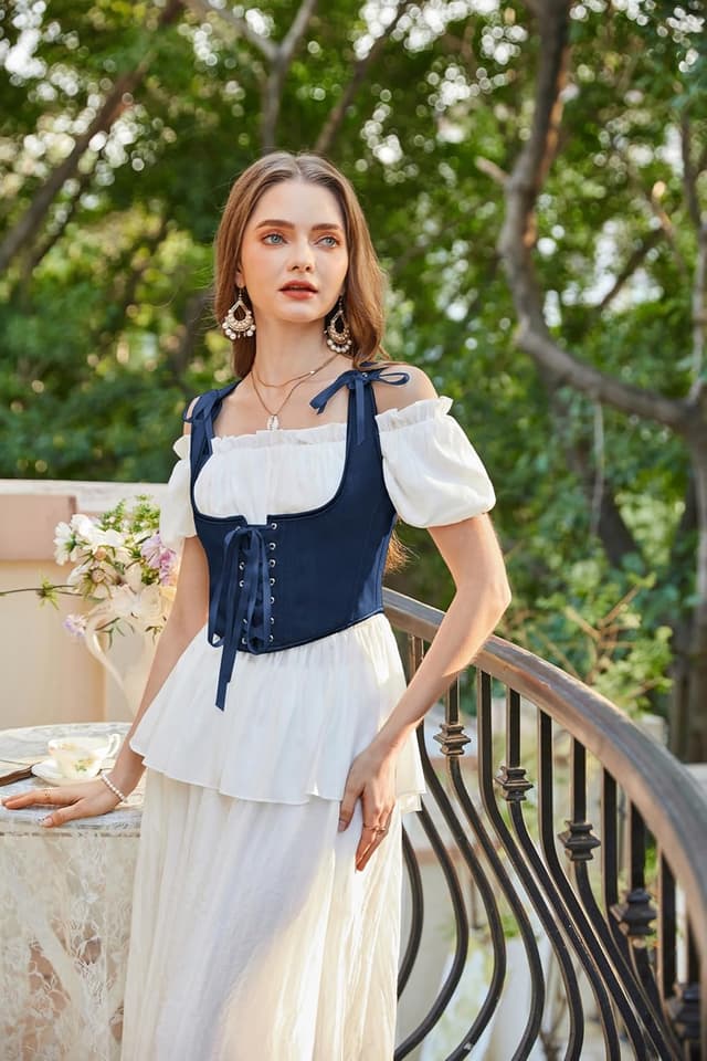 Thumbnail 5 de SCARLET DARKNESS Corset Renaissance lacets femme