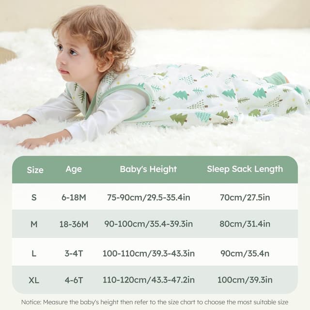 Detalle 2 de Unnivoll Baby Schlafsack mit Füßen 1,5 Tog 80 cm